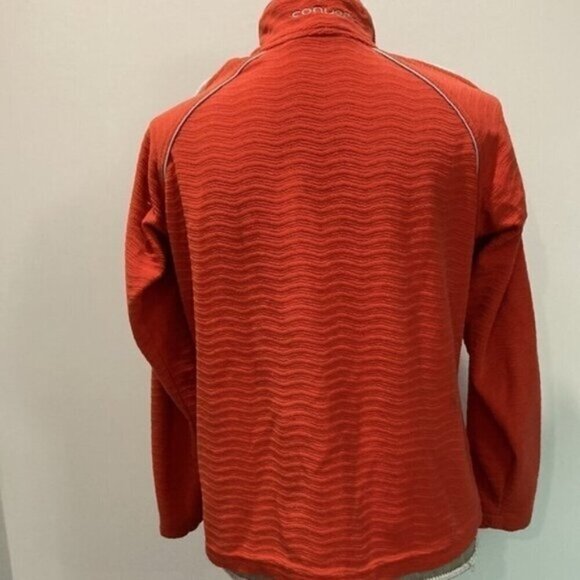 COLUMBIA Orange Zipper Fleece Pullover - Picture 7 of 11